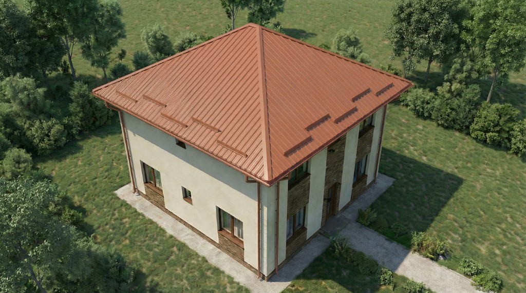 Acoperiș cu Tablă Cutată Cărămiziu